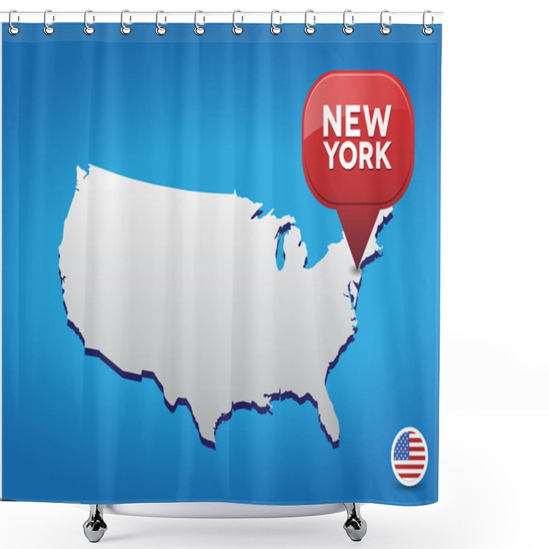 Personality  New York City On USA Map Shower Curtains