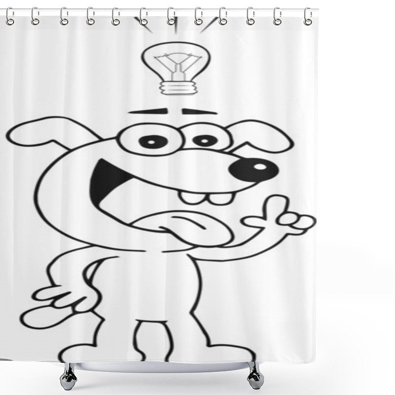 Personality  Dog With Idea Shower Curtains