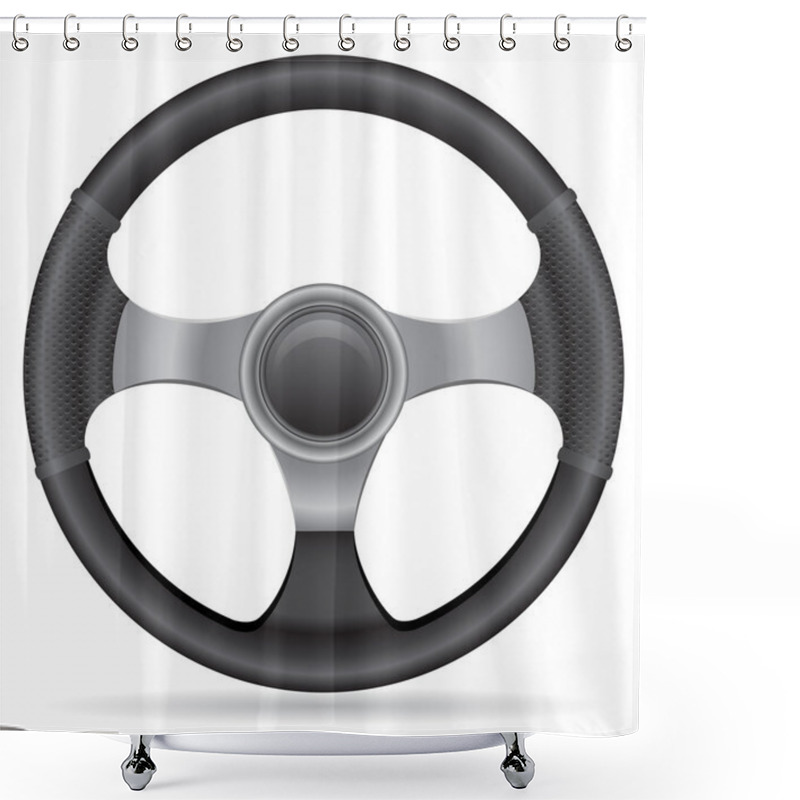 Personality  Car Steering Wheel Vector Illustration Shower Curtains