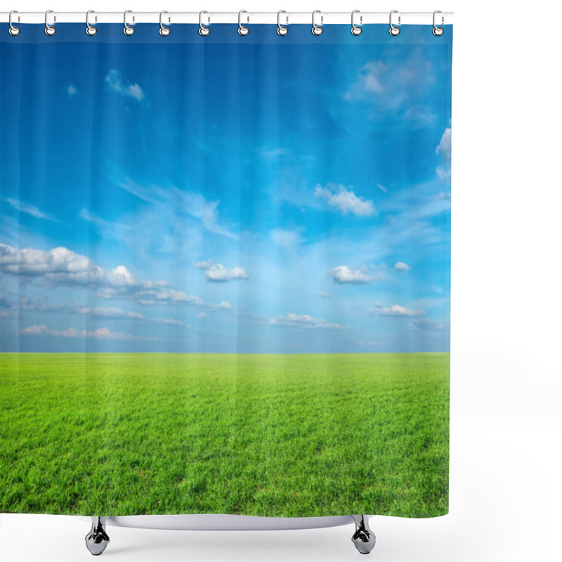 Personality  Field Of Green Fresh Grass Shower Curtains