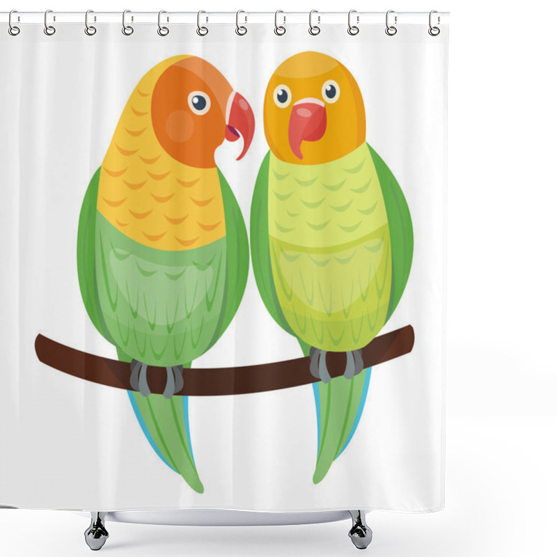 Personality  Cartoon Parrots Set Vector Shower Curtains