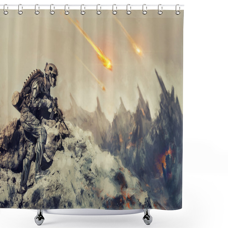 Personality  War An Alien Planet Shower Curtains