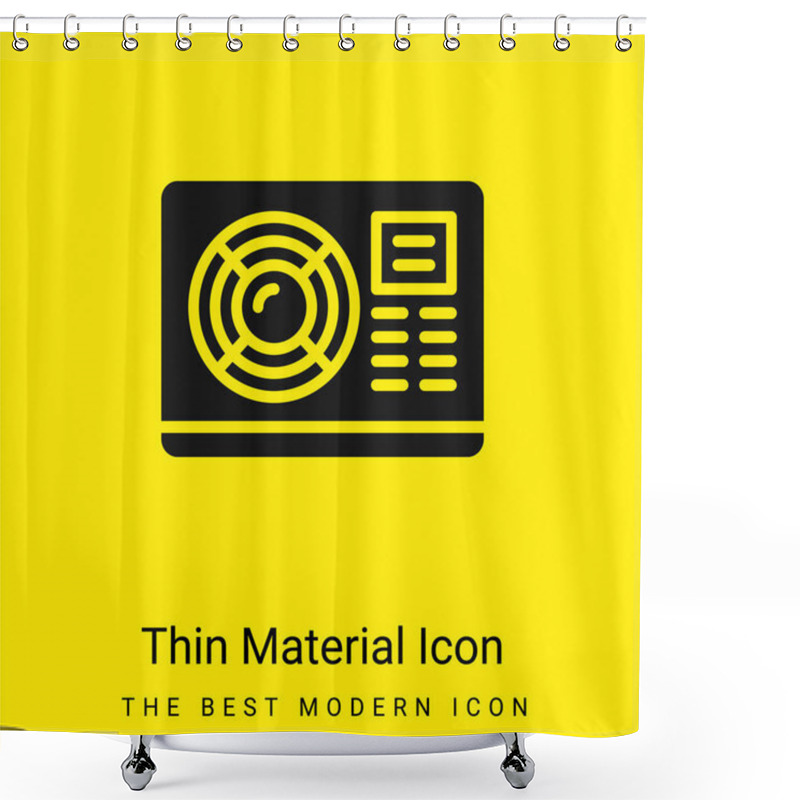 Personality  Air Conditioner Minimal Bright Yellow Material Icon Shower Curtains