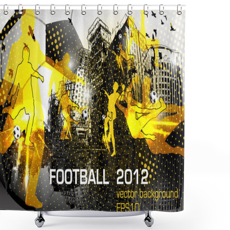 Personality  Football, Flyer Design Shower Curtains