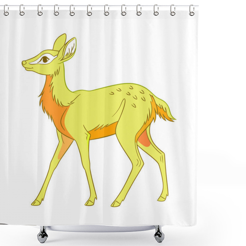 Personality  Deer Art Vector Illustration Showcasing Elegant And Detailed Deer Designs, Perfect For Nature-themed Projects, Wildlife Art, Outdoor Branding, And Educational Materials, Capturing The Beauty And Grace Of Deer In Intricate Vector Form Shower Curtains