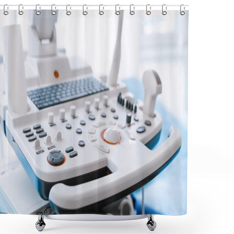 Personality  Close Up Ultrasound Machine, Medical Equipment Concept Shower Curtains