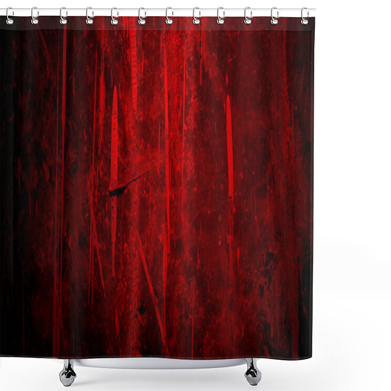 Personality  Red Grunge Texture. Abstract Scary Concrete, Horror Cement For Background. Shower Curtains