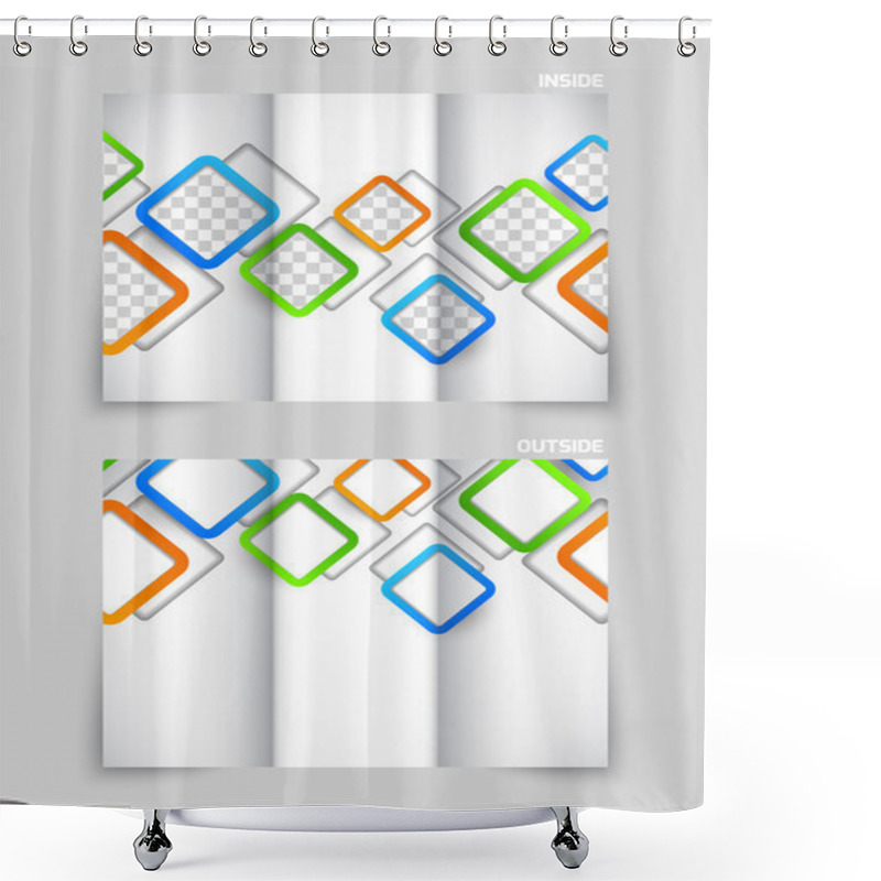 Personality  Tri-fold Brochure Template Design Shower Curtains