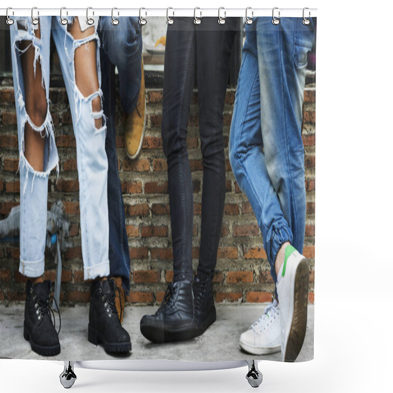 Personality  A Group Of Friends Hanging Out Together, Original Photoset Shower Curtains