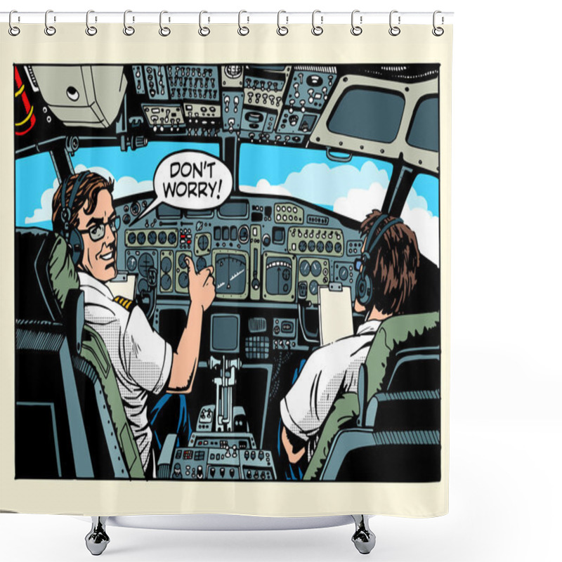 Personality  Aircraft Cockpit Pilots Airplane Captain Shower Curtains