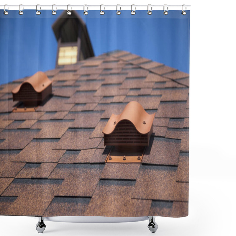 Personality  Shingles On The Roof Shower Curtains