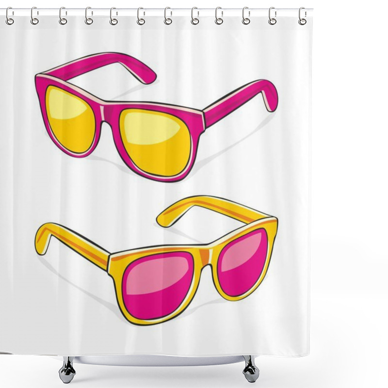 Personality  Sun Glasses Shower Curtains