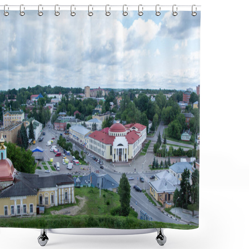 Personality  View Of Small Provincial Town In Greenery Shower Curtains