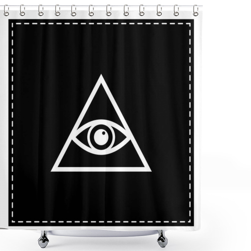 Personality  All Seeing Eye Pyramid Symbol. Freemason And Spiritual. Black Pa Shower Curtains