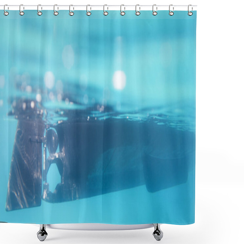 Personality  Underwater View Of A Boat Shower Curtains