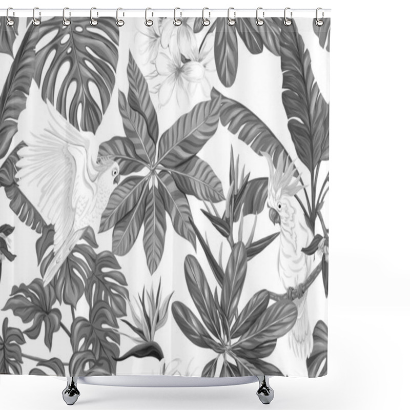 Personality  Seamless Pattern, Background With Tropical Plants Shower Curtains