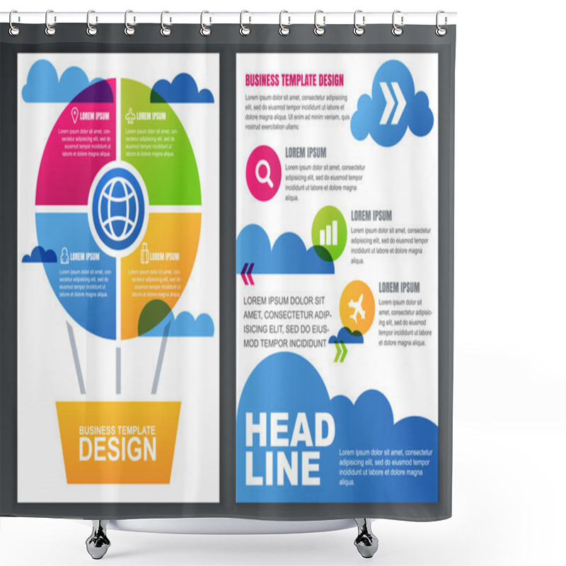 Personality  Set Of Vector Design Template For Business, Brochure, Flyer, Pos Shower Curtains