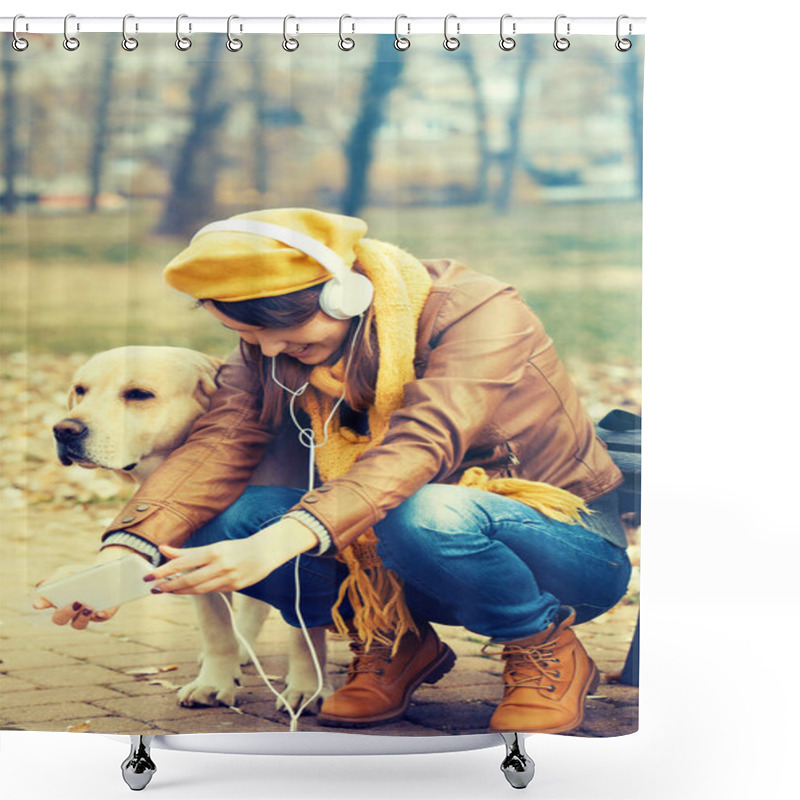 Personality  Friends Enjoying Park Shower Curtains