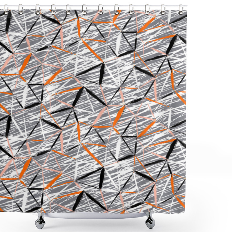 Personality  Hand Painted Geometric Pattern Shower Curtains