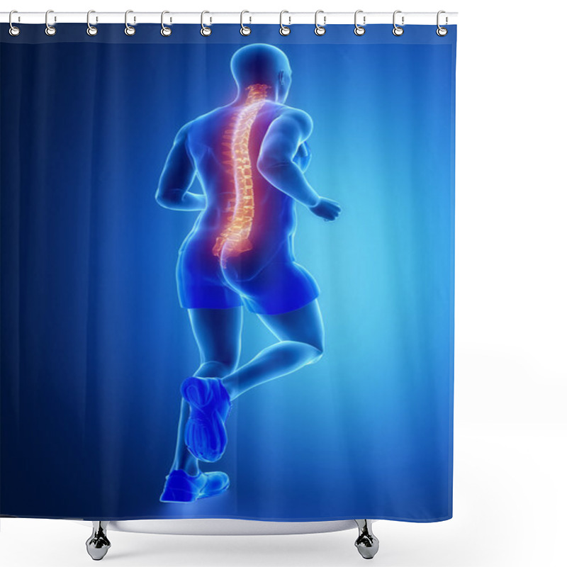 Personality  Running Man With Visible Spine Shower Curtains