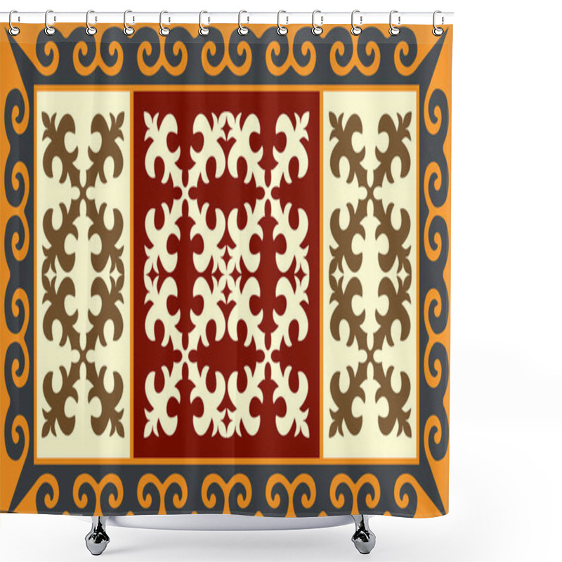 Personality  Ethnic Patterns. Traditions Of Nomads, Kazakh Steppes, Asian Mongolian Caucasus Shower Curtains