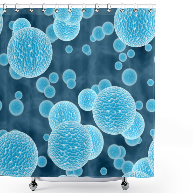 Personality  Microbe, Virus, Bacteria Or Cell Blue Texture Shower Curtains