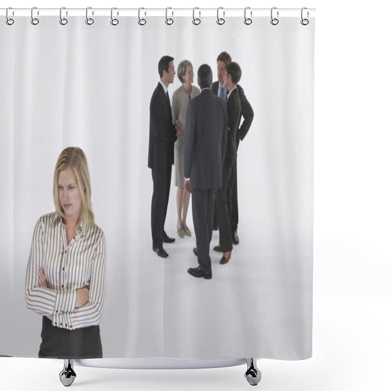 Personality  Executives In Group With Businesswoman Shower Curtains