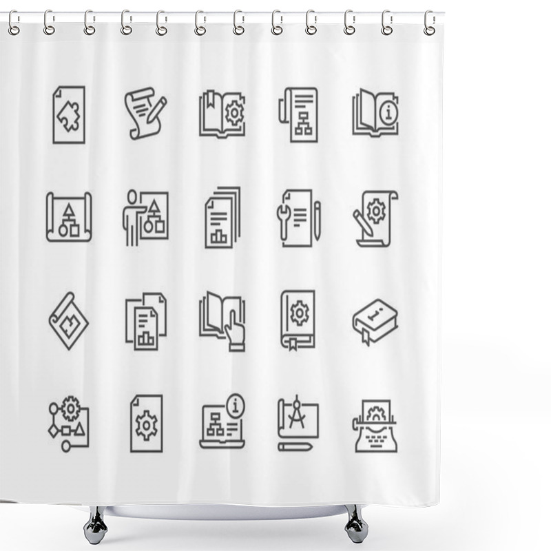 Personality  Line Technical Documentation Icons Shower Curtains