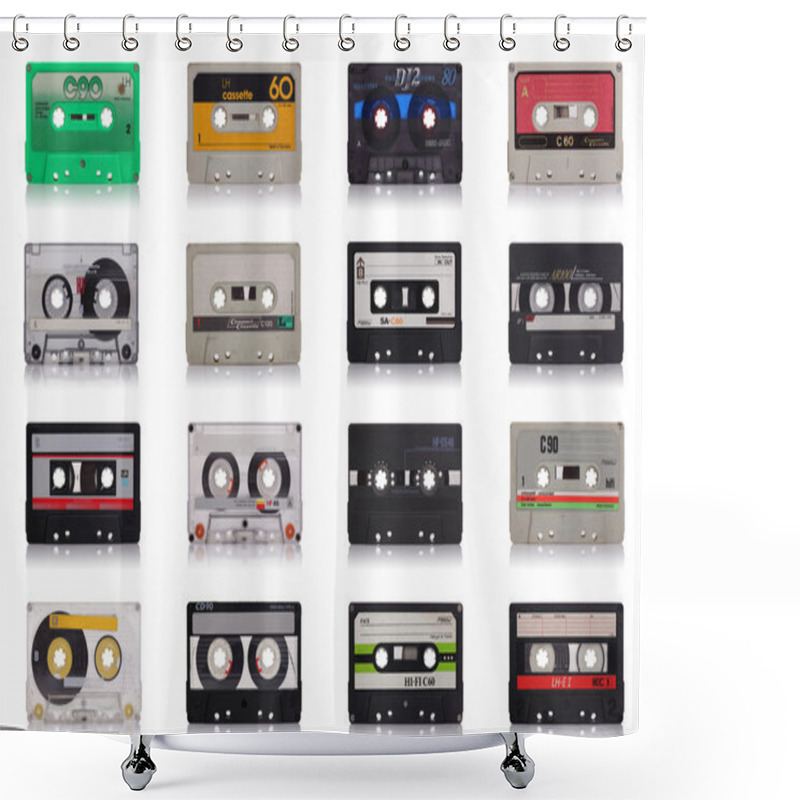 Personality  Retro Music Cassette Shower Curtains