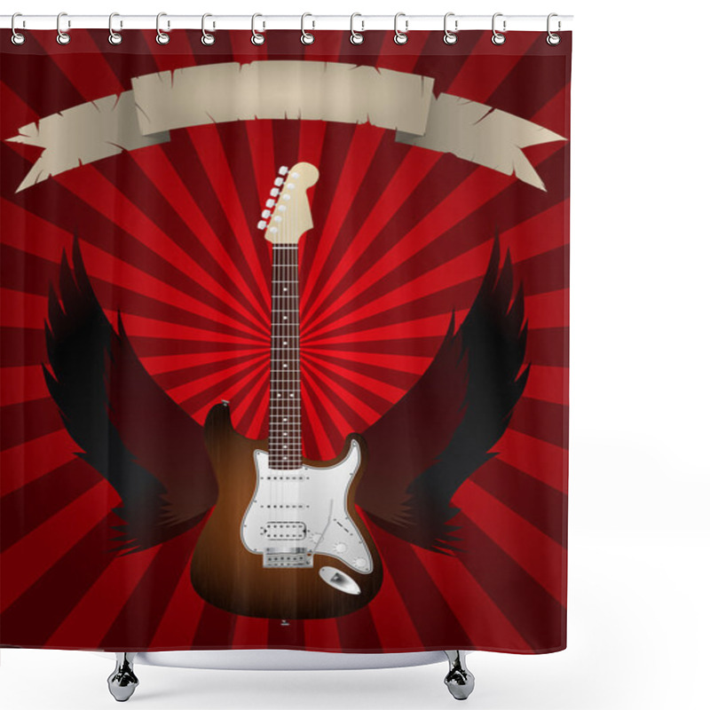 Personality  Guitar Wings Shower Curtains