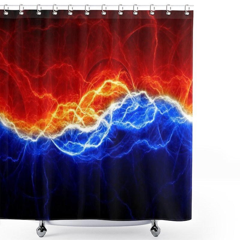 Personality  Fire And Ice Fractal Lightning Shower Curtains