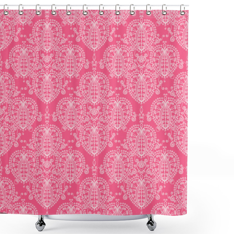 Personality  Abstract Damask Swirls Seamless Pattern Background Shower Curtains