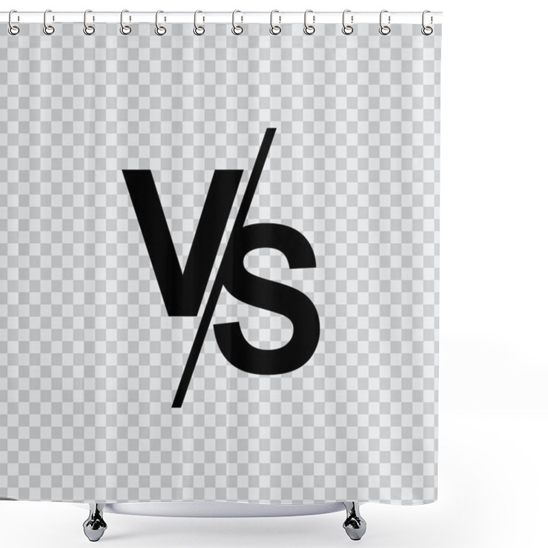 Personality  VS versus letters vector logo isolated on transparent background. VS versus symbol for confrontation or opposition design shower curtains