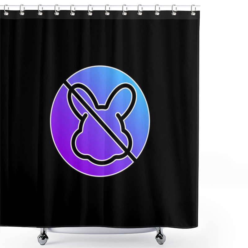 Personality  Animal Cruelty Blue Gradient Vector Icon Shower Curtains