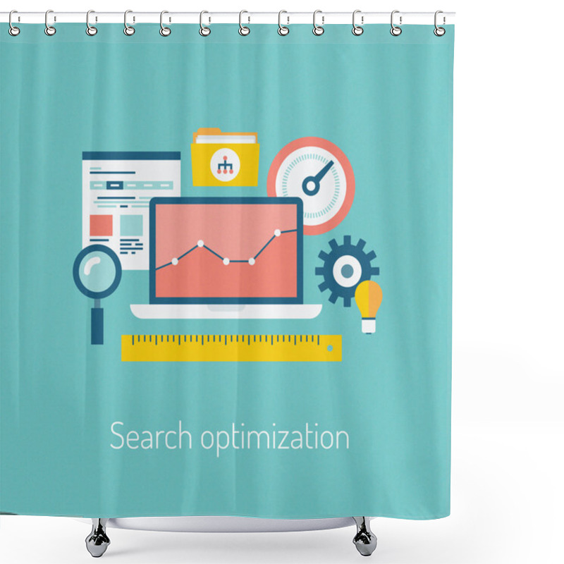 Personality  Search Optimization Illustration Concept Shower Curtains