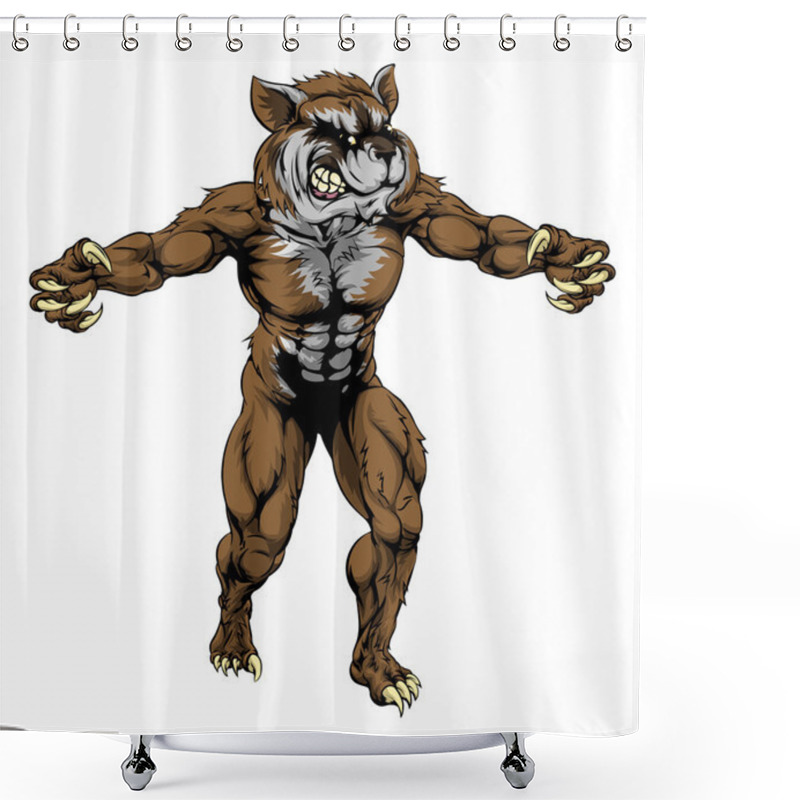 Personality  Raccoon Scary Sports Mascot Shower Curtains