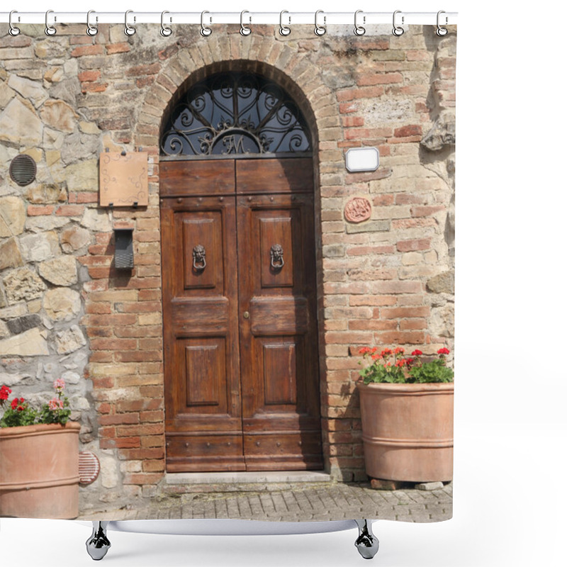 Personality  Entrance To The Tuscan House Shower Curtains