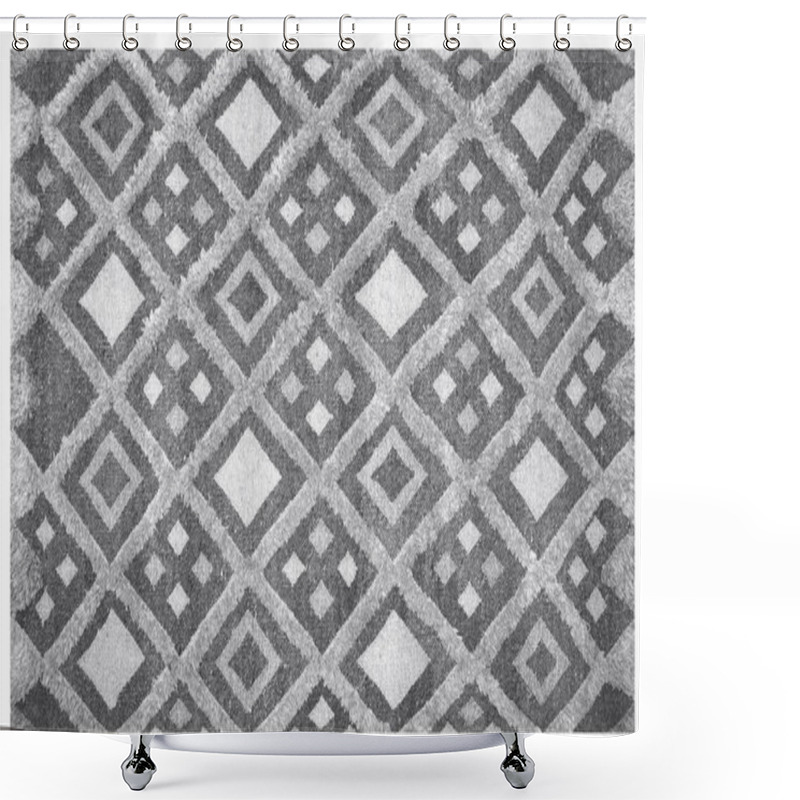 Personality  Carpet Bathmat And Rug Boho Style Ethnic Design Pattern With Distressed Woven Texture And Effect Shower Curtains