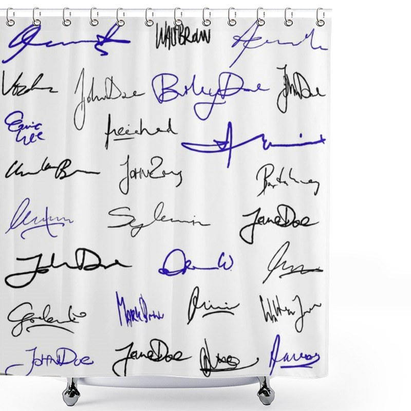 Personality  Collection Of Signatures Shower Curtains