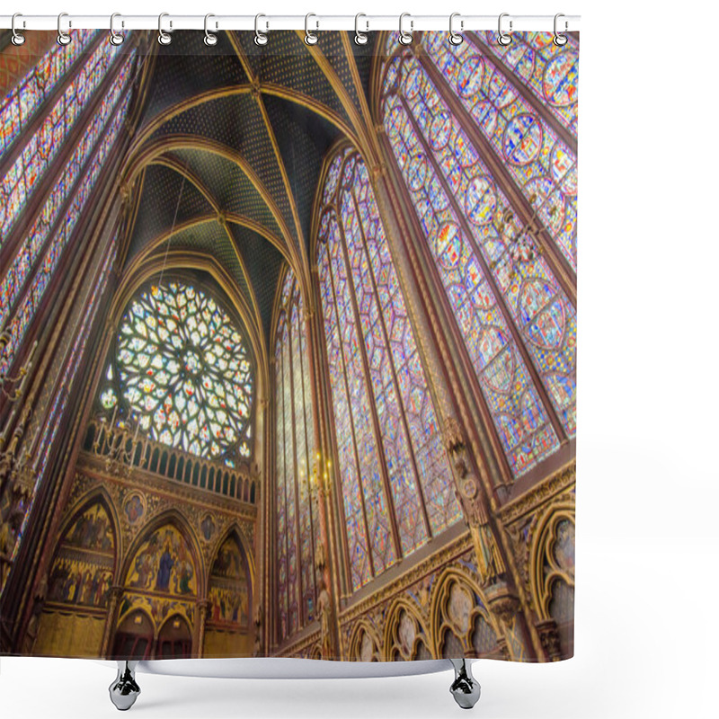 Personality  Famous Stained Glass Windows And Ceiling At  Sainte Chapelle In  Shower Curtains