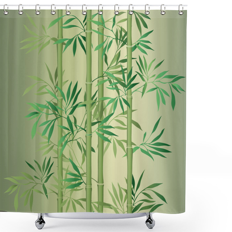 Personality  Bamboo Leaf Background. Floral Seamless Texture With Leaves. Shower Curtains