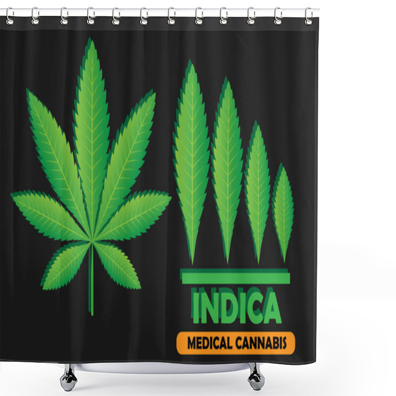 Personality  Green Leaf Of Cannabis Indica Shower Curtains