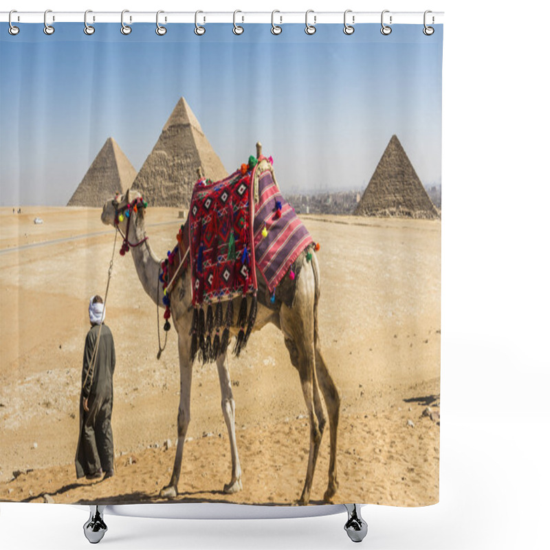 Personality  General View Of Pyramids Of Giza, Egypt Shower Curtains