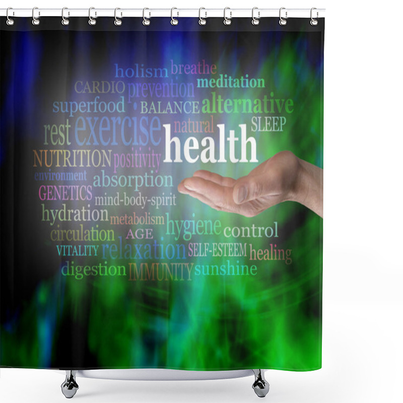 Personality  Health In The Palm Of Your Hand Shower Curtains