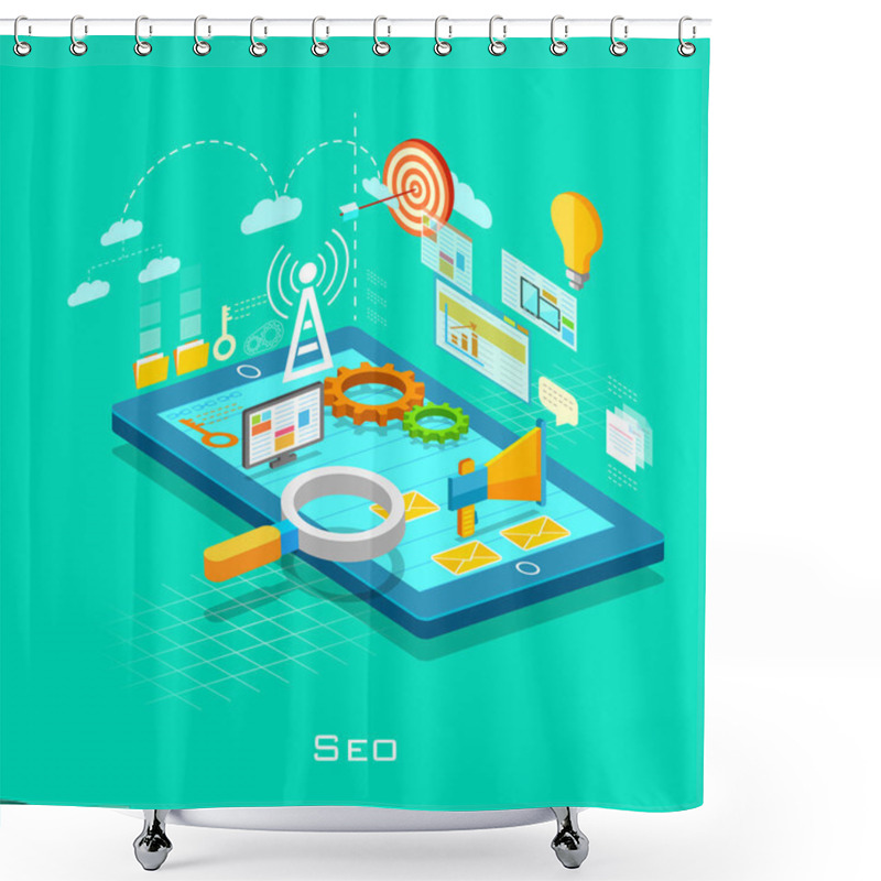 Personality  Search Engine Optimization Concept Shower Curtains