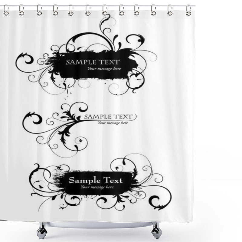 Personality  Curvy Frames For Text Messages Shower Curtains