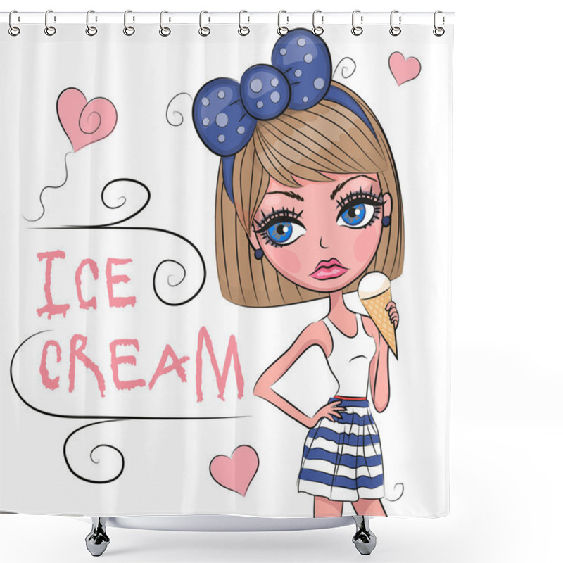 Personality  Ice Cream Shower Curtains