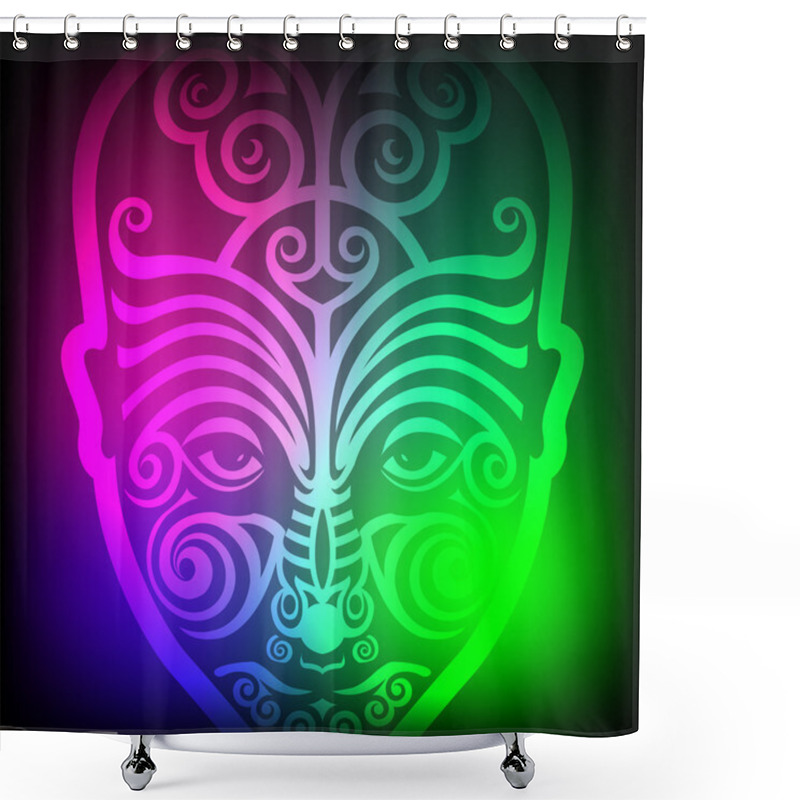 Personality  Tattoo On Face Shower Curtains