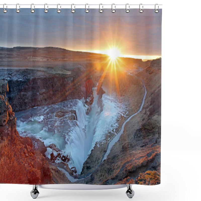 Personality  Gullfoss Fall Iceland Shower Curtains