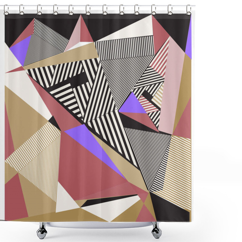 Personality  Vector Of Triangle Geometric Forms. Modern Info Banner Abstract Backgrounds For Poster, Message Presentations Or Identity Layouts. Graphic Template And Ideas. Shower Curtains